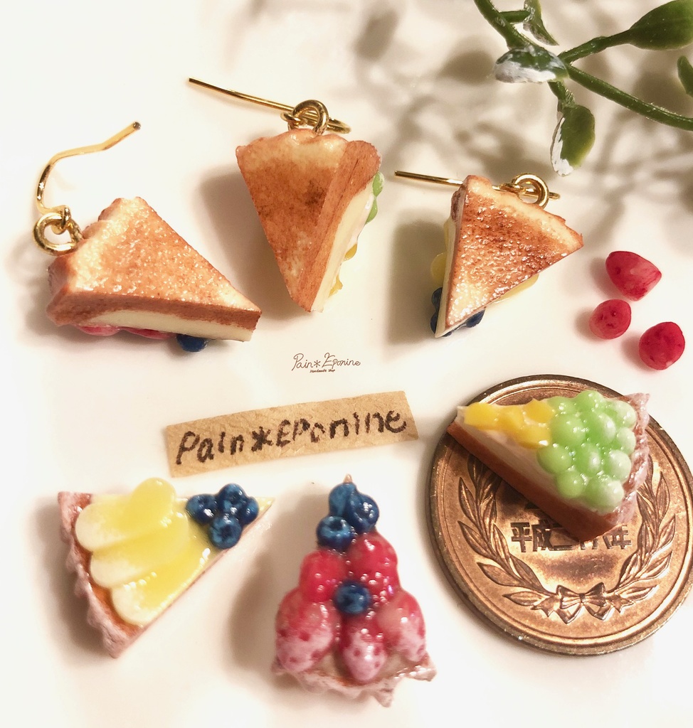 【片耳】カットフルーツタルトピアス