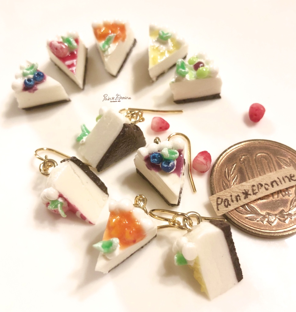 【片耳】カラフルパレットチーズケーキピアス