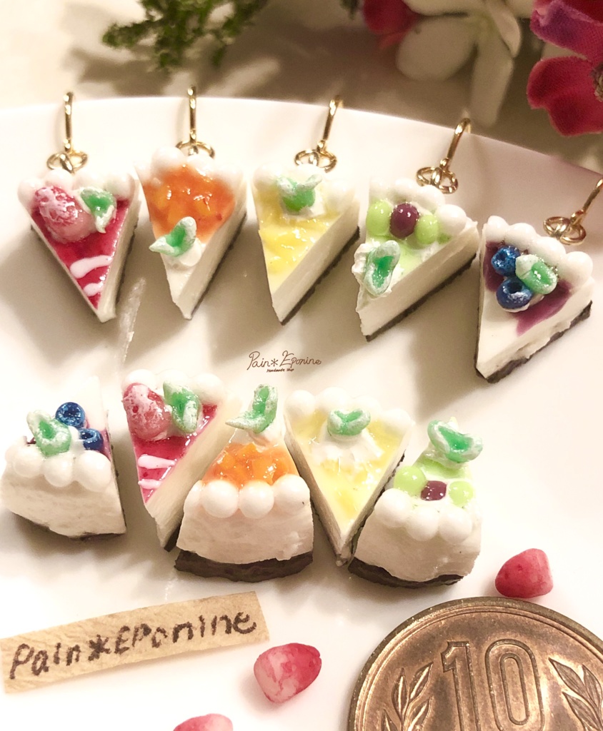 【片耳】カラフルパレットチーズケーキイヤリング