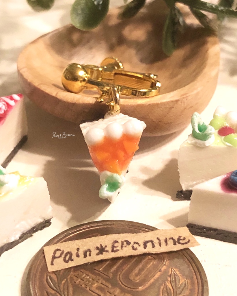 【片耳】カラフルパレットチーズケーキイヤリング