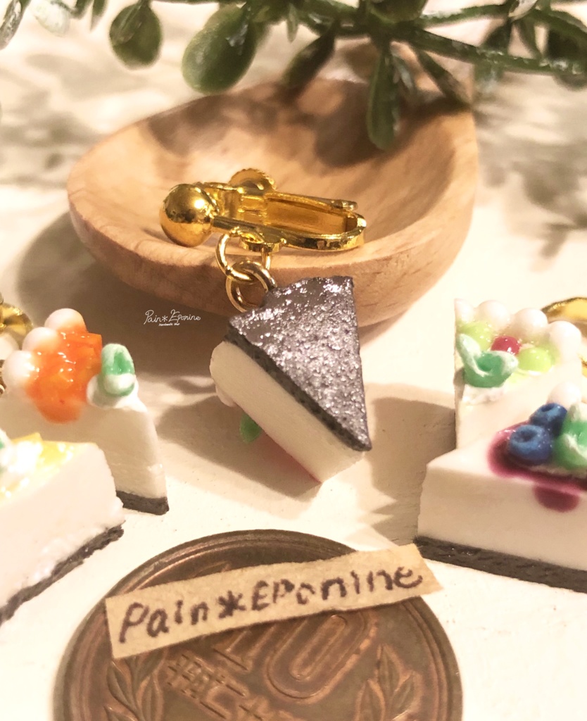 【片耳】カラフルパレットチーズケーキイヤリング