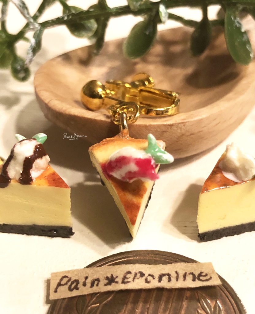 【片耳】ベイクドチーズケーキイヤリング