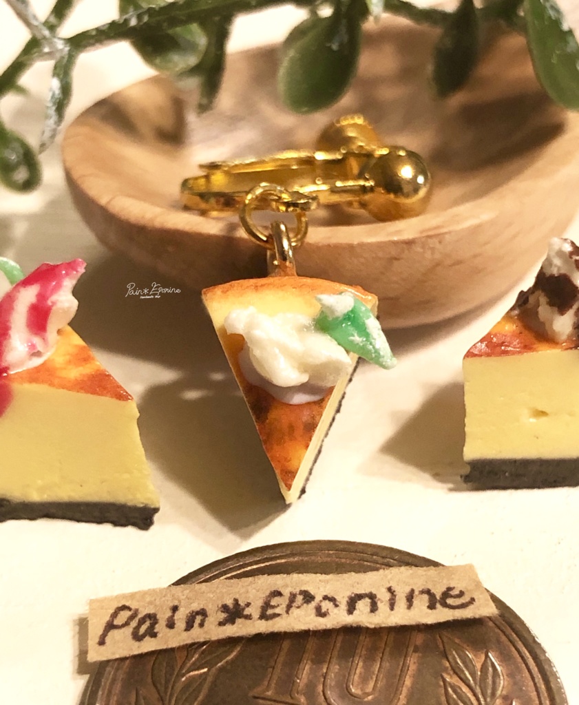 【片耳】ベイクドチーズケーキイヤリング