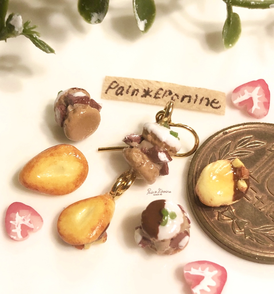 【片耳】マカロンとマドレーヌのピアスB