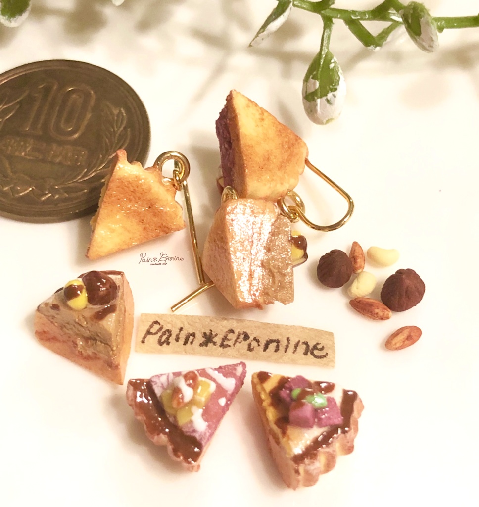 【片耳】秋の味覚のミニタルトピアス