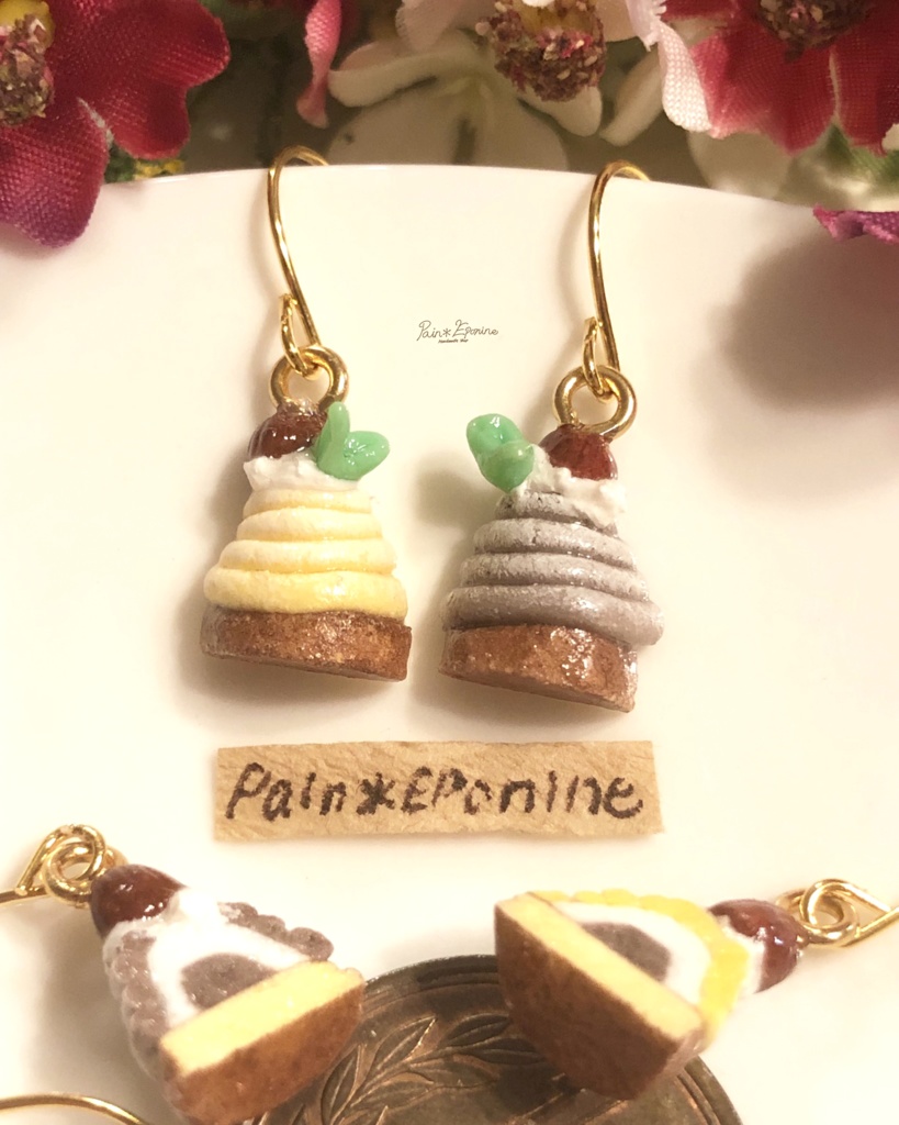 ハーフサイズモンブランイヤリング:正面