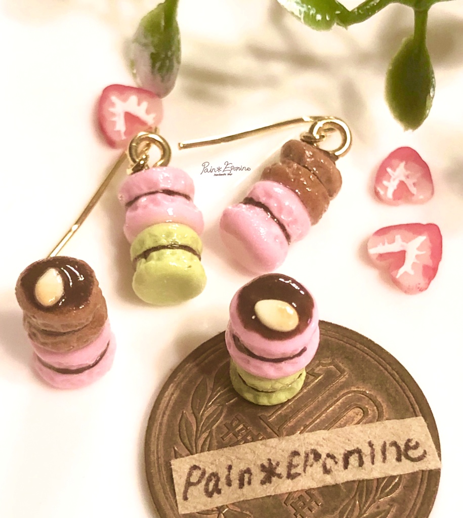 ちっちゃなマカロンタワーピアス