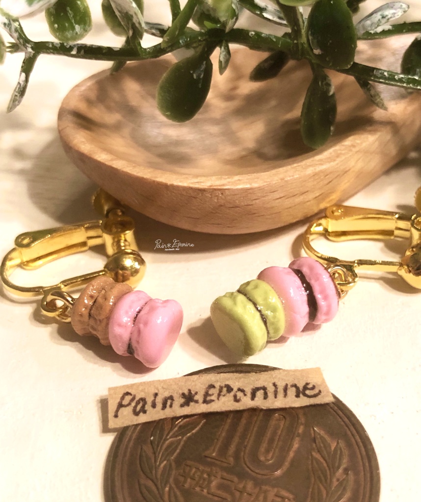 ちっちゃなマカロンタワーイヤリング