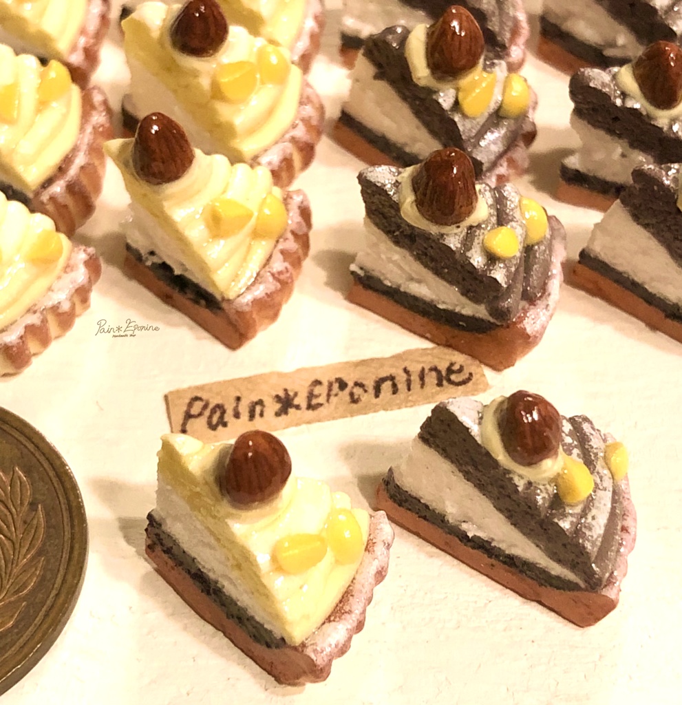 【2個セット】ミニチュア2色のモンブランタルト