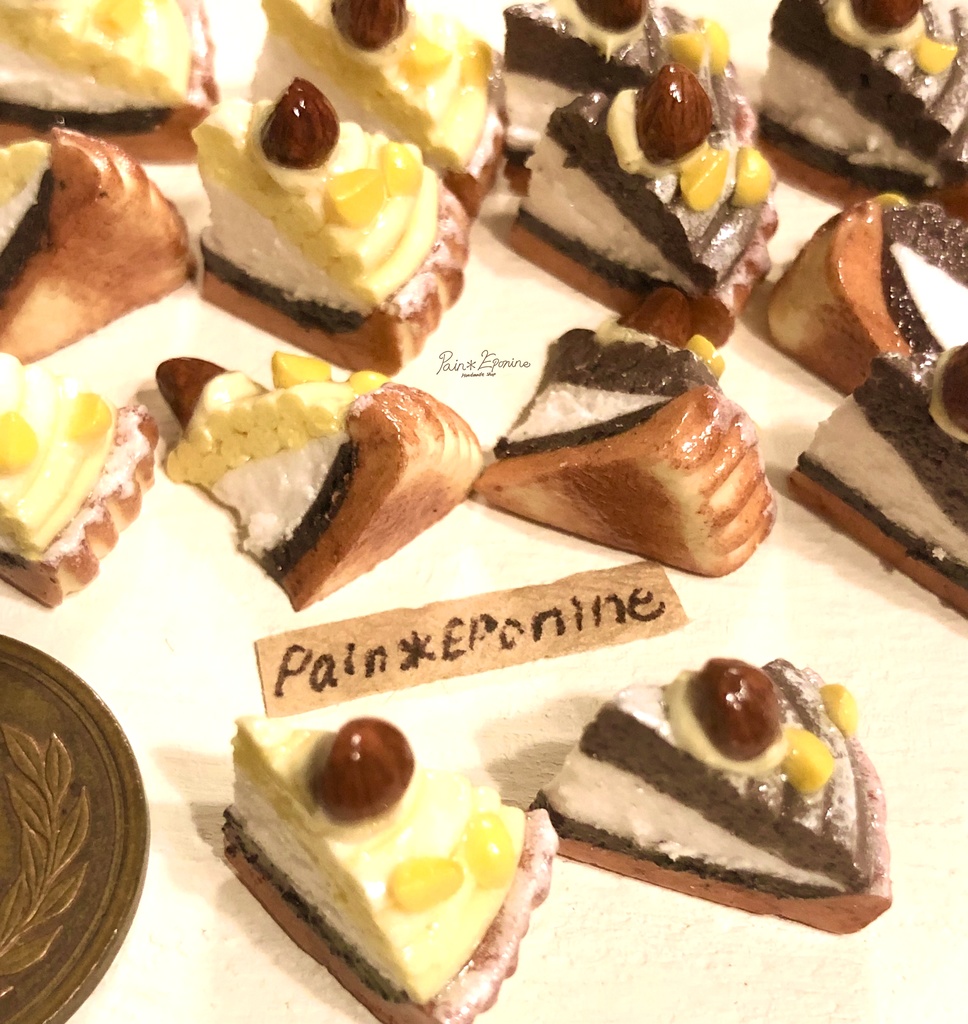 【2個セット】ミニチュア2色のモンブランタルト