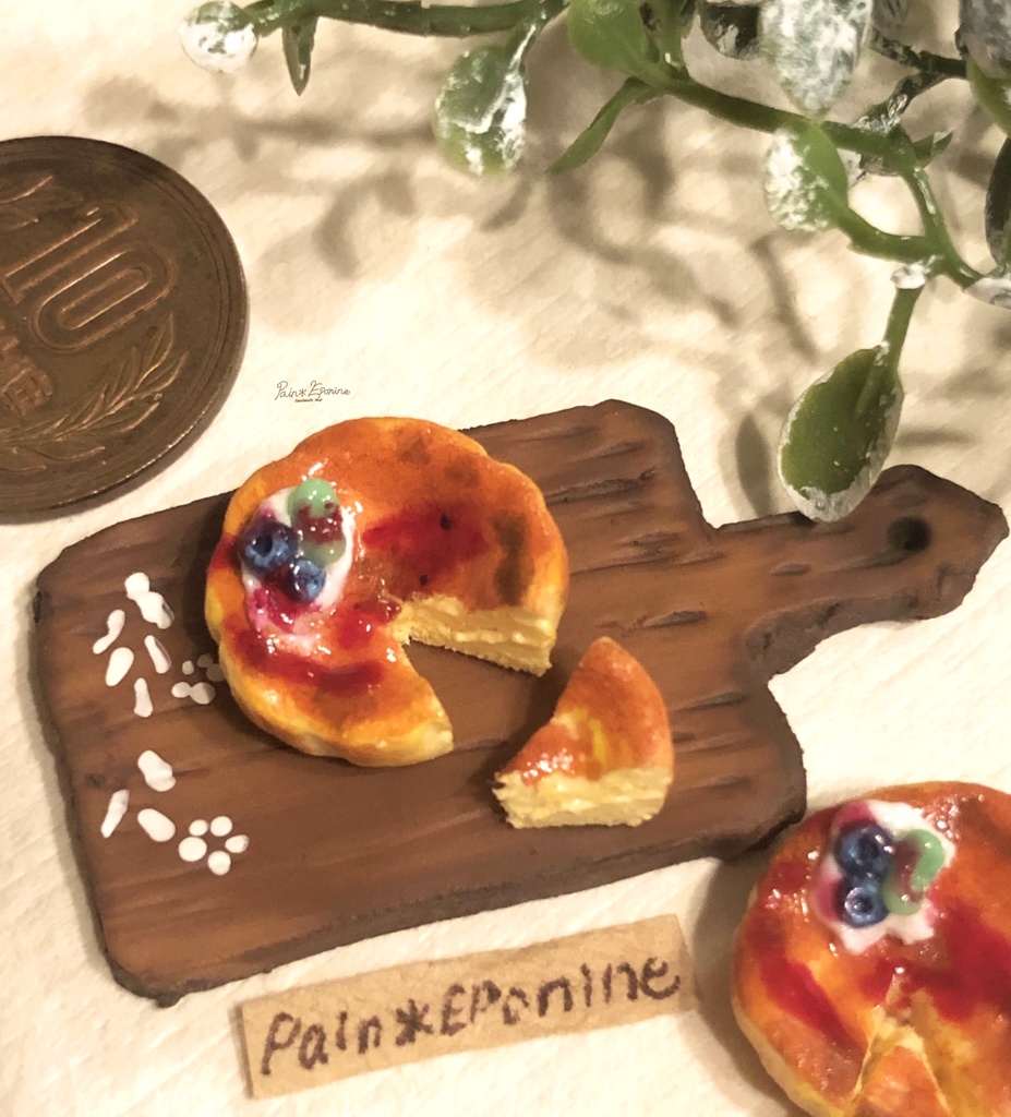 【ミニチュア】バスクチーズケーキセット(ブルーベリー)