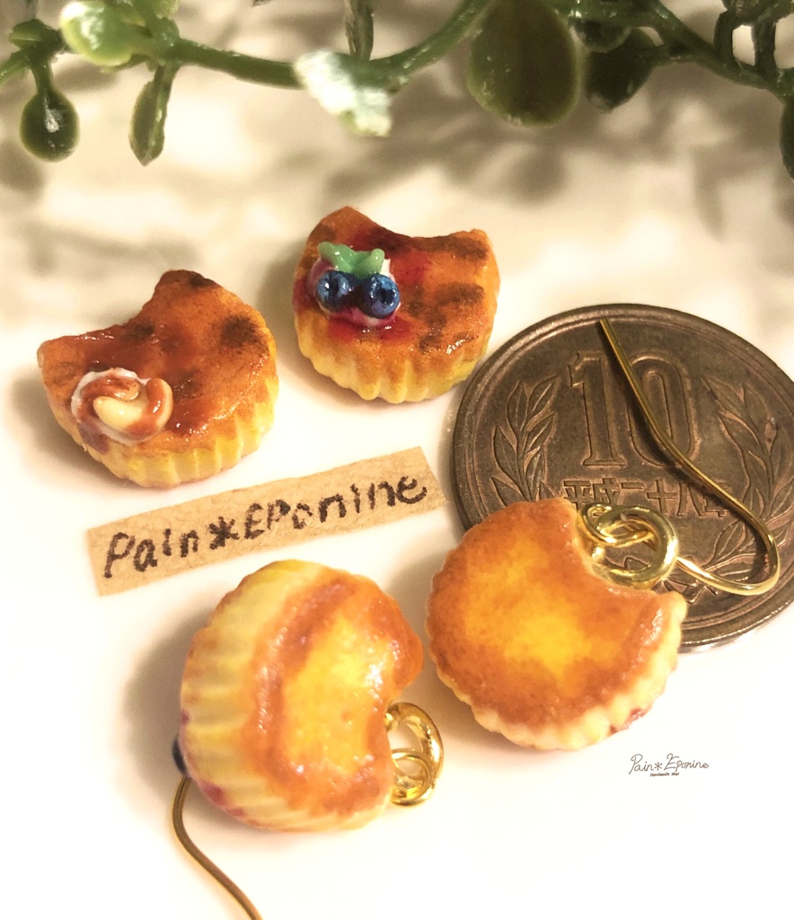 【片耳】にゃんこバスクチーズケーキピアス