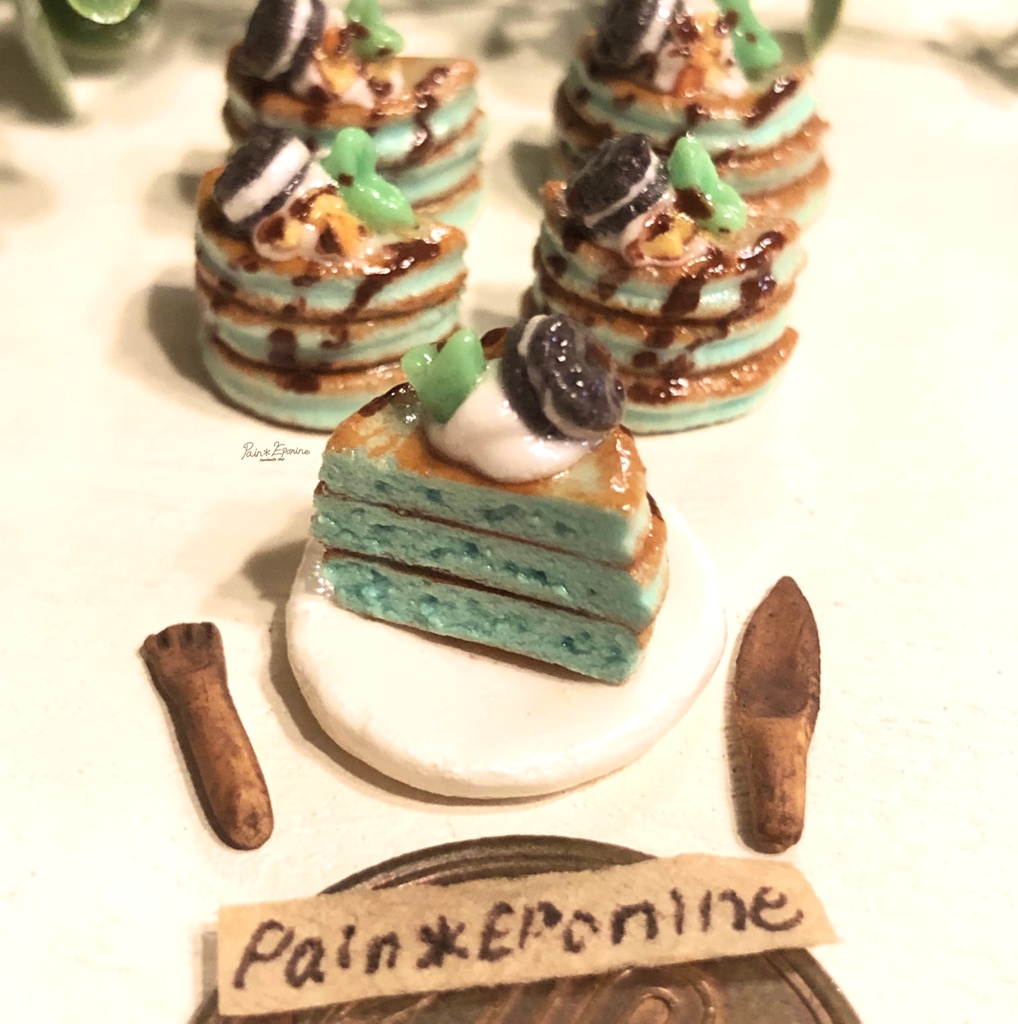 【ミニチュア】チョコミントパンケーキ(オレオ)