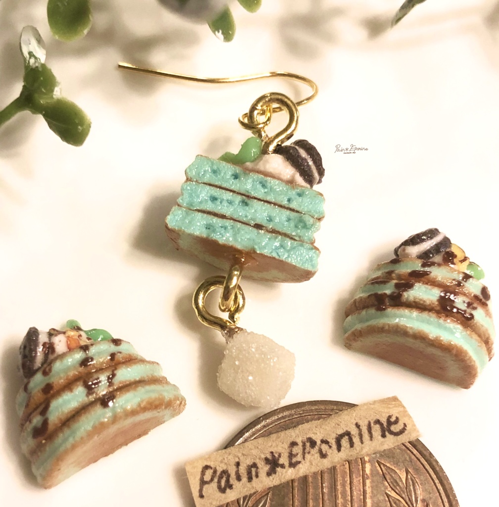 【片耳】チョコミントパンケーキ(オレオ)ピアス