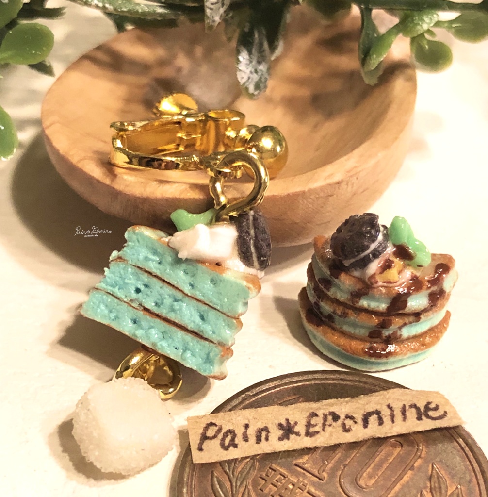 【片耳】チョコミントパンケーキ(オレオ)イヤリング