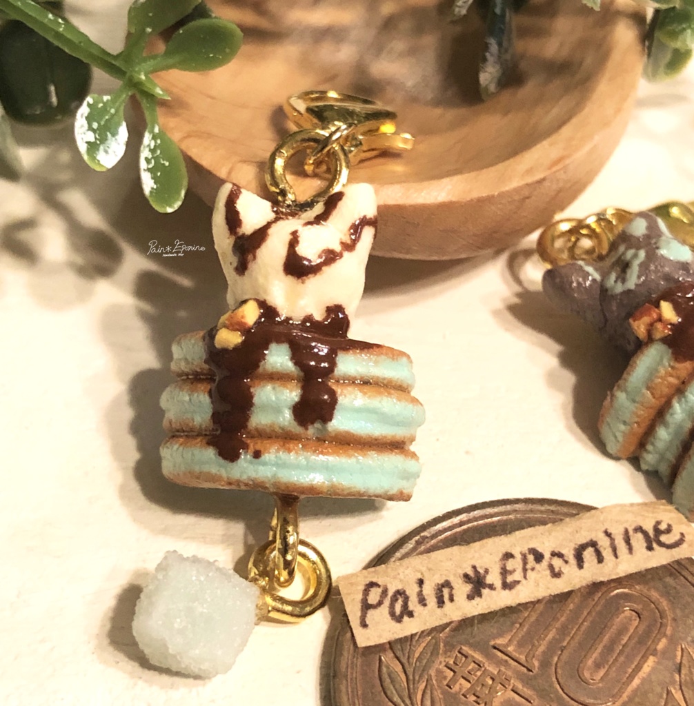 チョコミントパンケーキ(にゃんこアイス)チャーム:バニラ