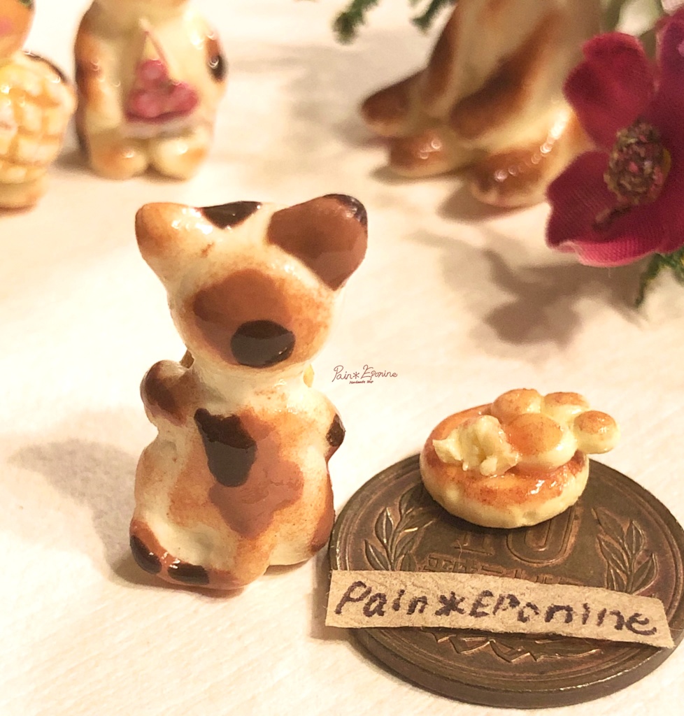 【*受注制作】食いしん坊な仔猫パン:三毛(うずまきデニッシュ)