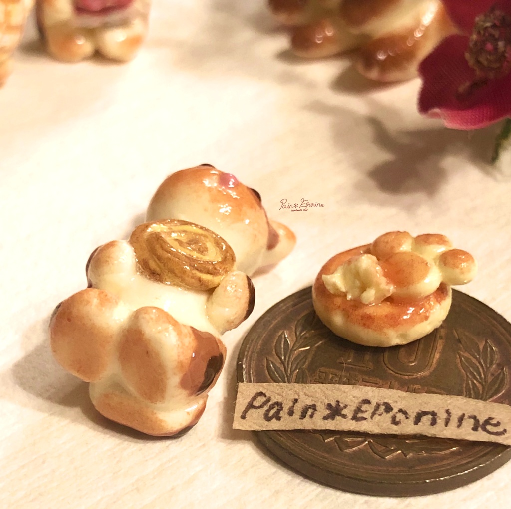 【*受注制作】食いしん坊な仔猫パン:三毛(うずまきデニッシュ)