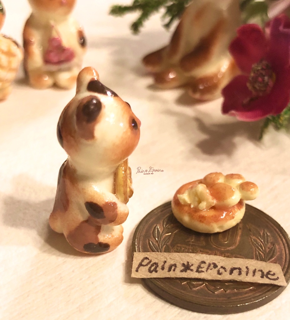 【*受注制作】食いしん坊な仔猫パン:三毛(うずまきデニッシュ)