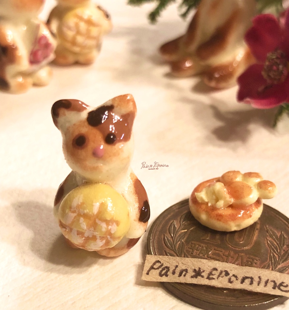 受注制作】食いしん坊な仔猫パン：三毛(メロンパン) - paineponine - BOOTH