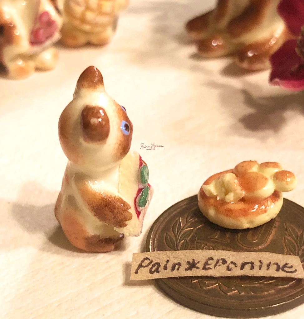 【*受注制作】食いしん坊な仔猫パン:シャム(マルゲリータ)