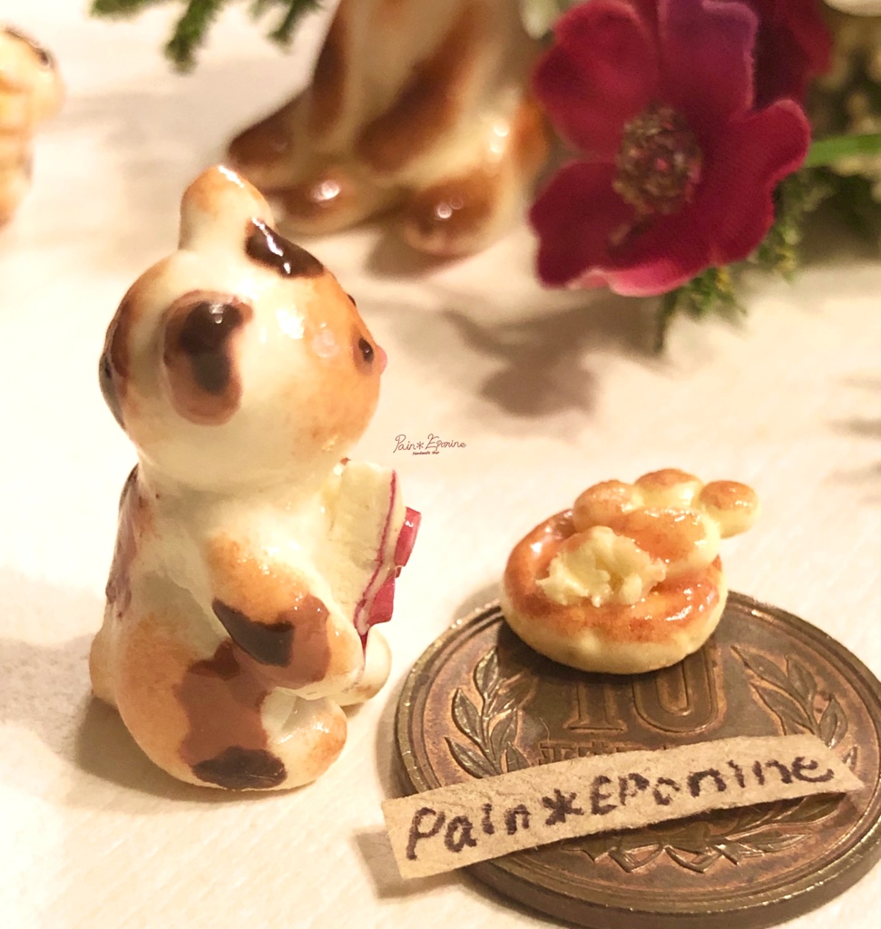 【*受注制作】食いしん坊な仔猫パン:三毛(ペパロニピザ)