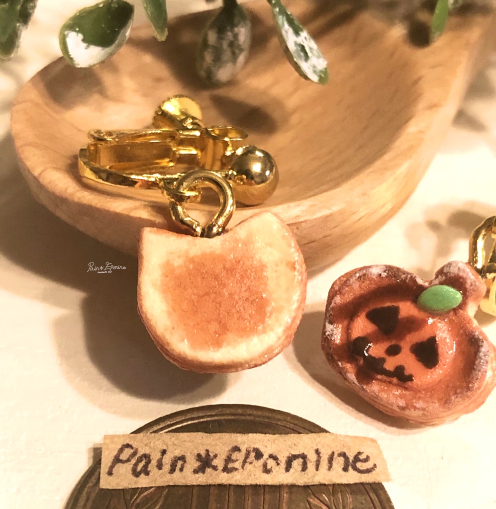 【片耳】ハロウィンデニッシュイヤリング:黒猫