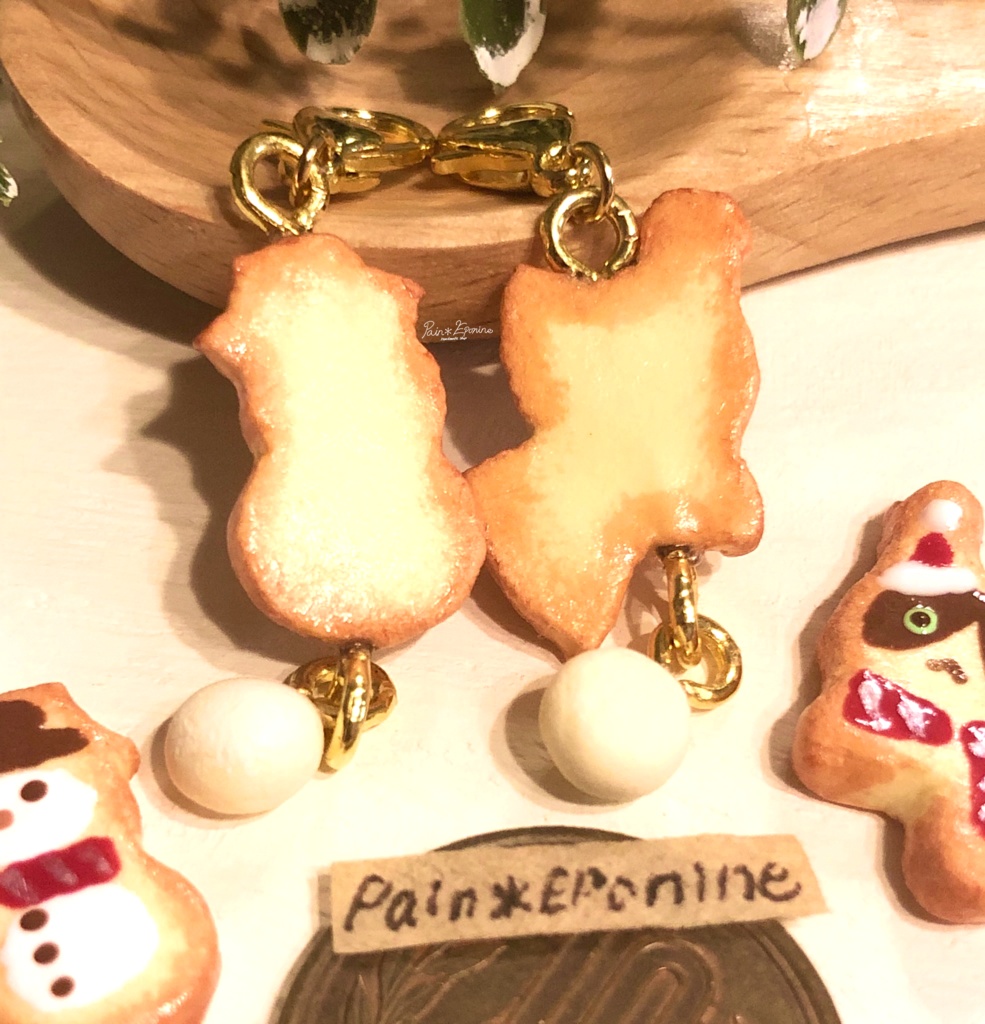 クリスマスクッキーチャーム:猫サンタ