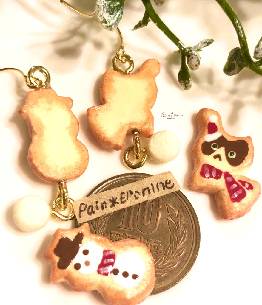 【片耳】クリスマスクッキーピアス