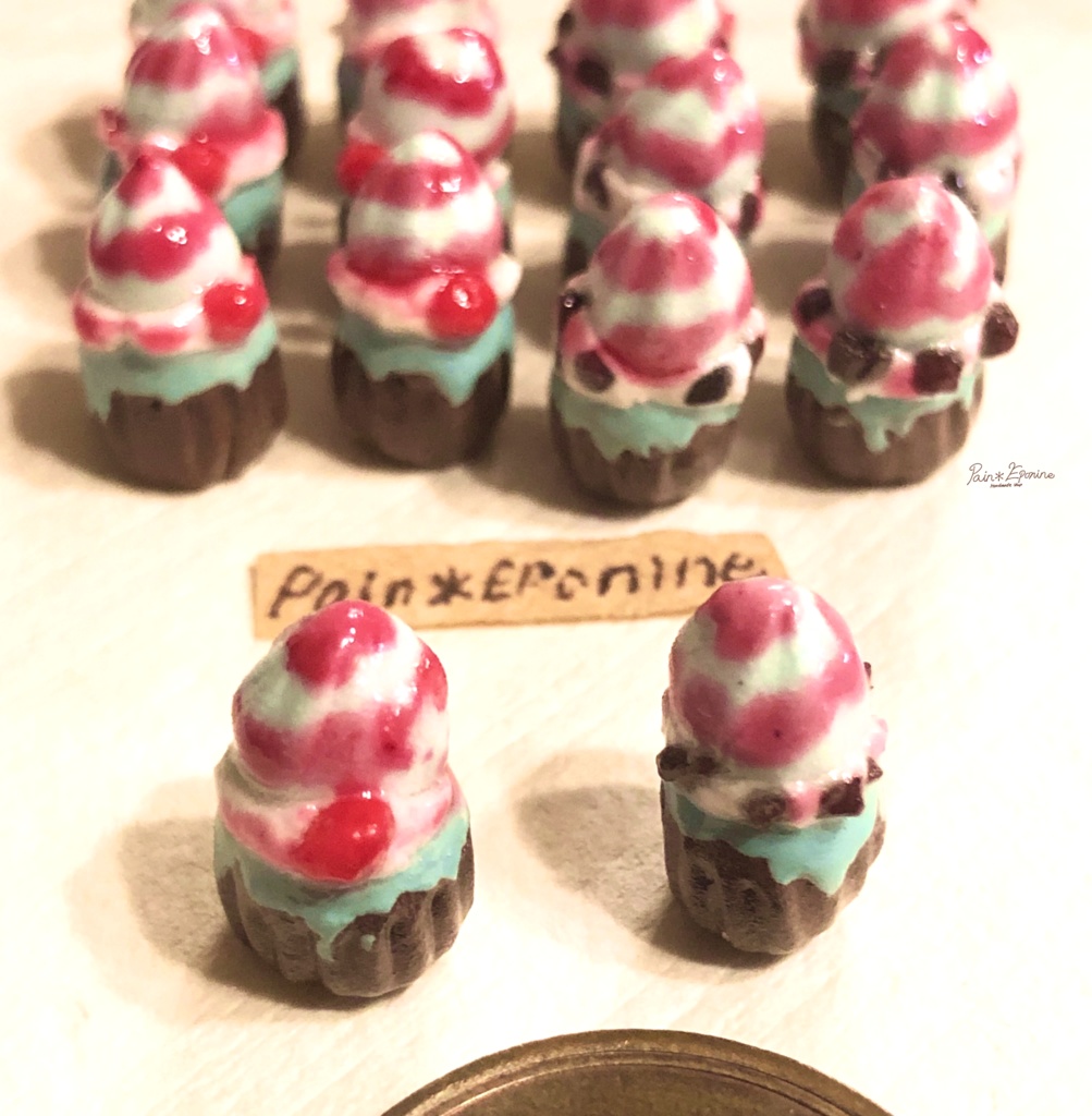 ミント&ベリーのカップケーキピアス