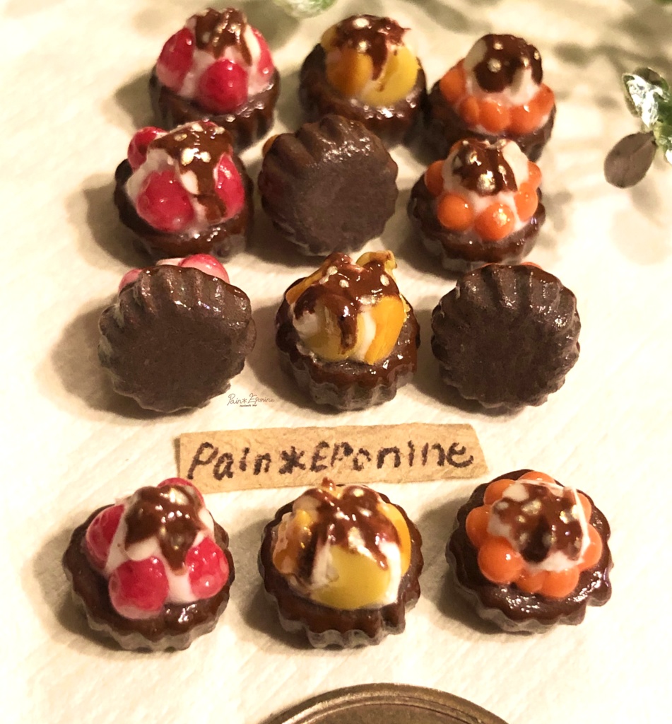 【ミニチュア】ミニフルーツタルト(チョコ)