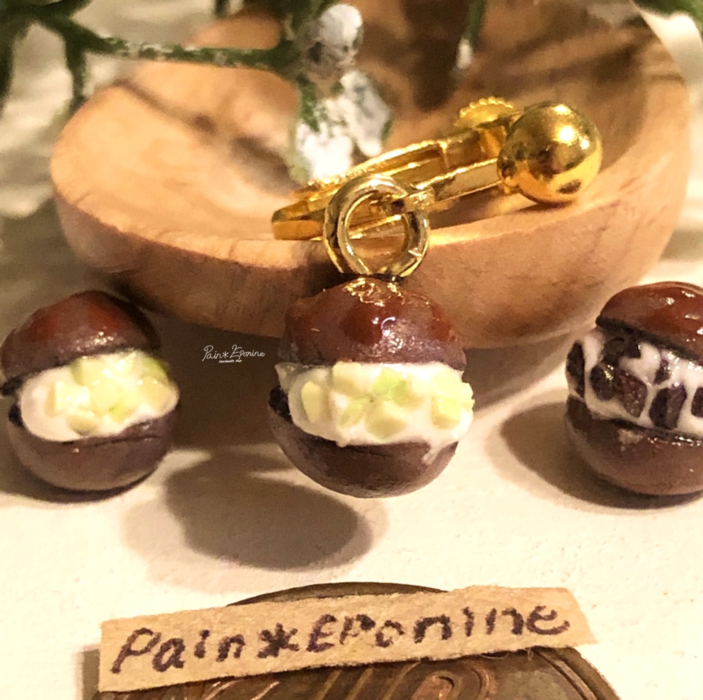 【片耳】マリトッツォ(チョコ)イヤリング