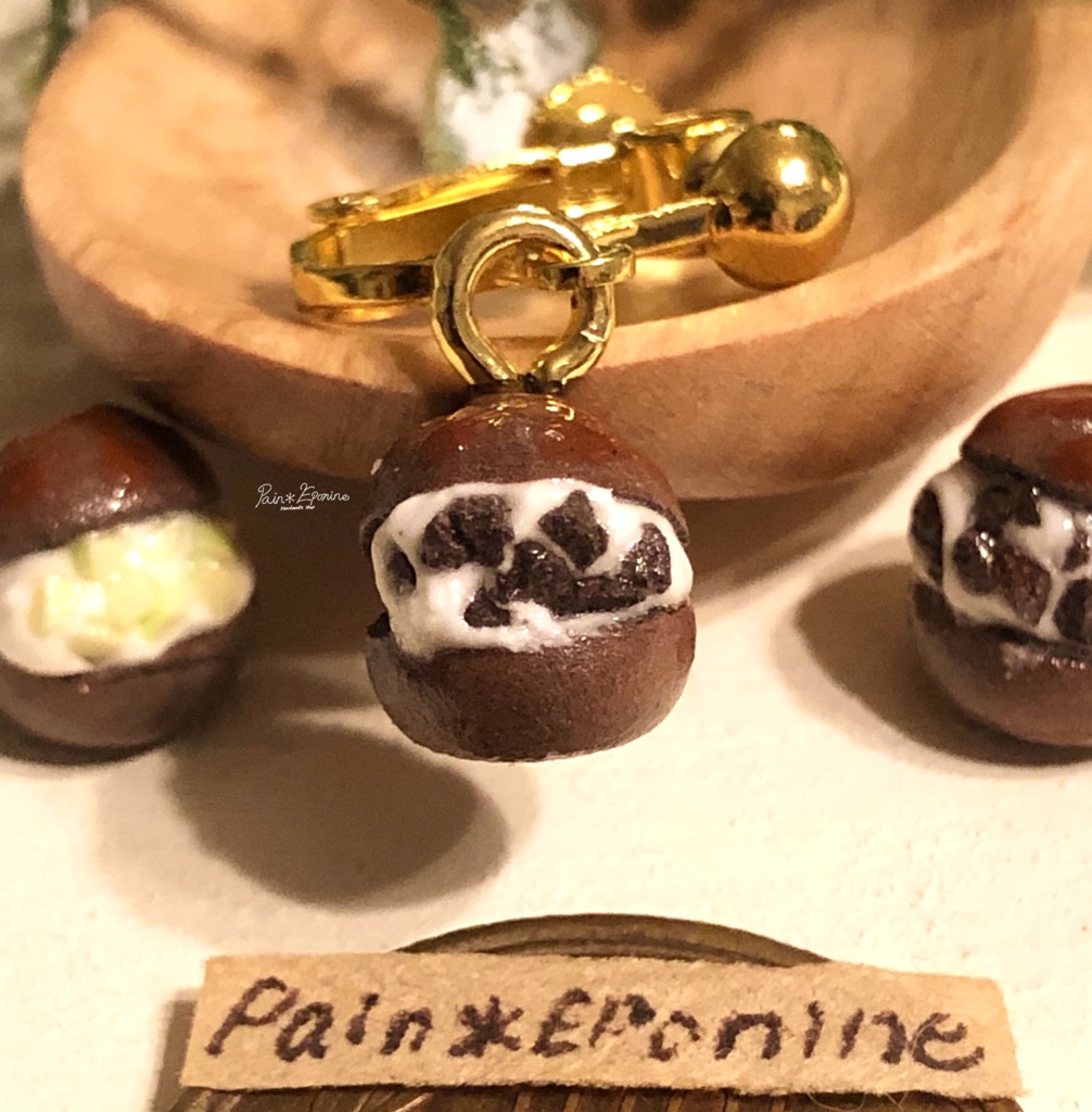 【片耳】マリトッツォ(チョコ)イヤリング