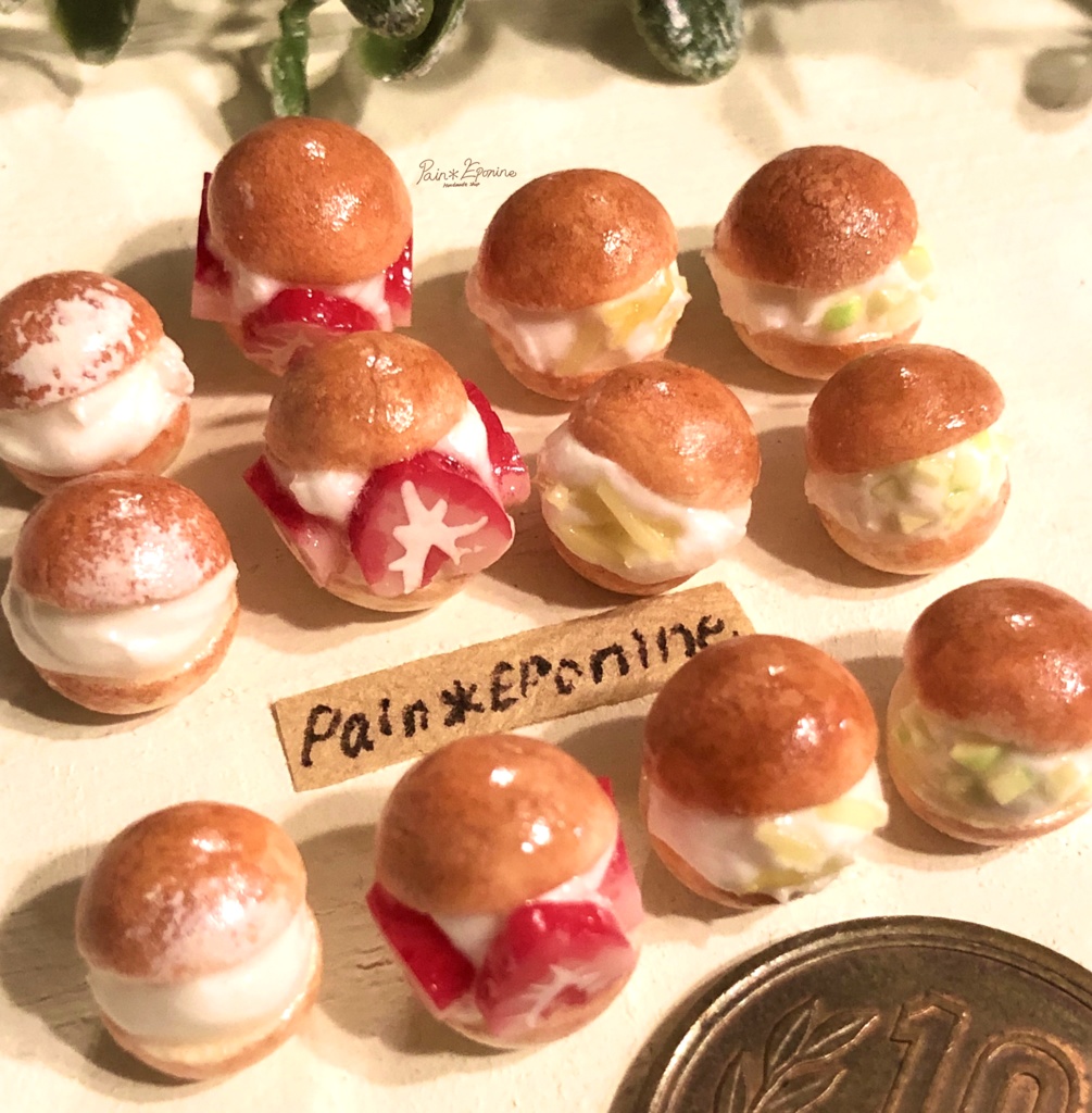 【片耳】マリトッツォ(プレーン)ピアス:クリーム/レモン/ピスタチオ