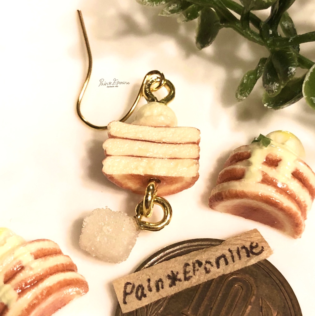【片耳】レモンアイスのパンケーキピアス