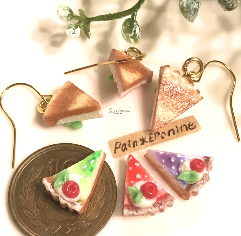 【片耳】ソーダみたいなレアチーズタルトピアス