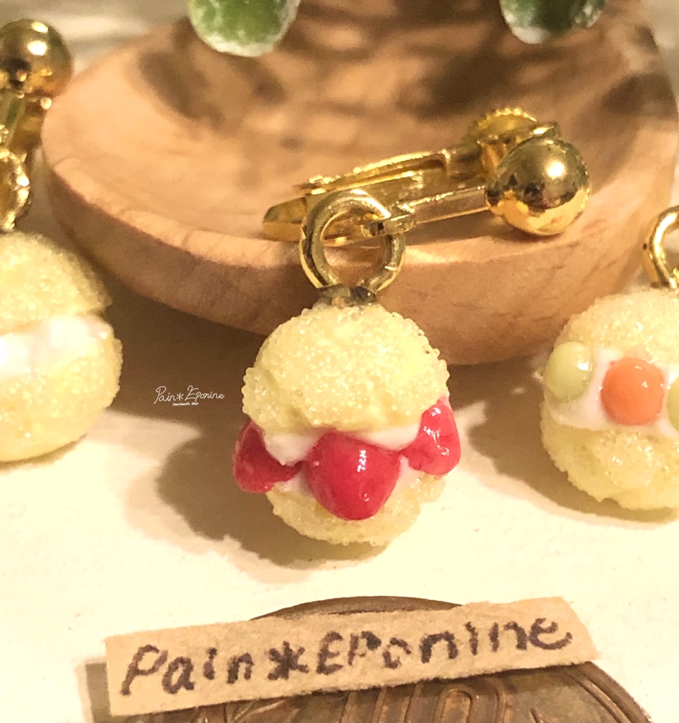 【片耳】メロンパンサンドイヤリング