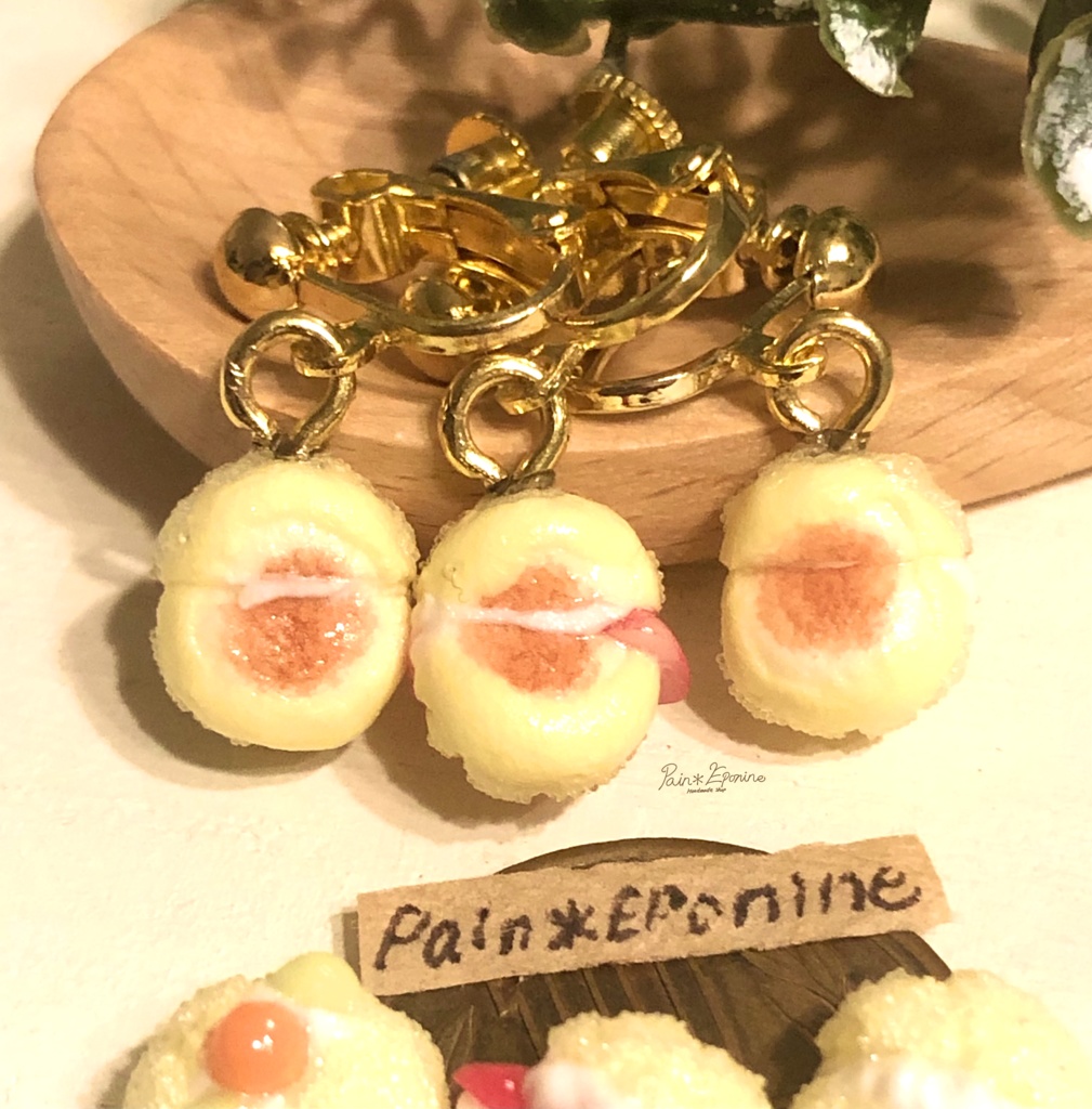 【片耳】メロンパンサンドイヤリング