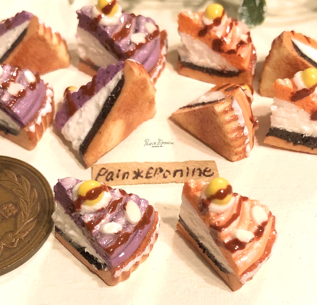 【ミニチュア】紫芋とカボチャのモンブランタルト