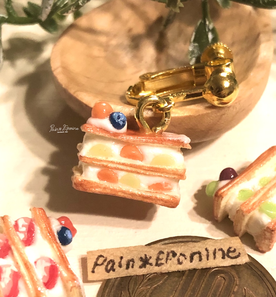 【片耳】フルーツたっぷりミルフィーユイヤリング