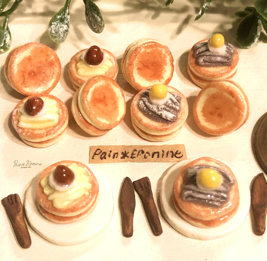 【ミニチュア】モンブランパンケーキ:イエロー