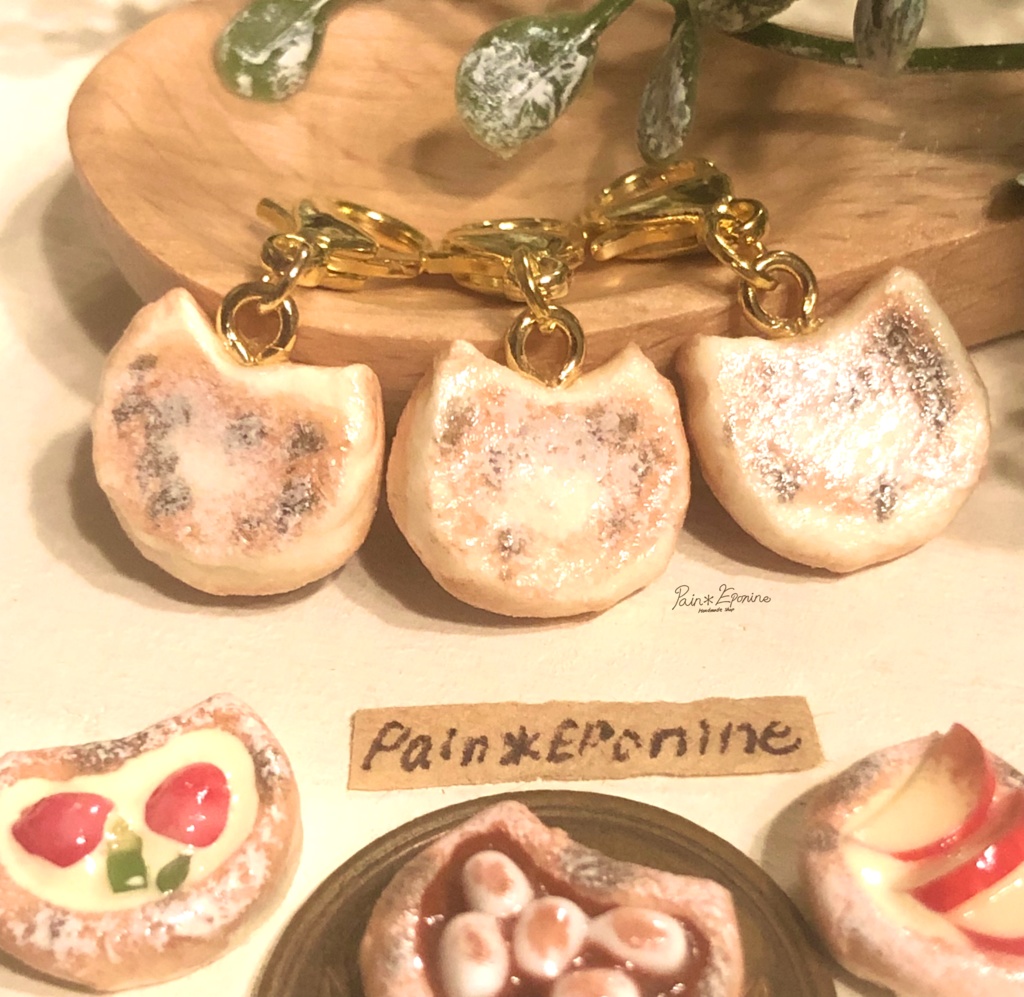 【チョコマシュマロ】にゃんこスイーツピザチャームorストラップ