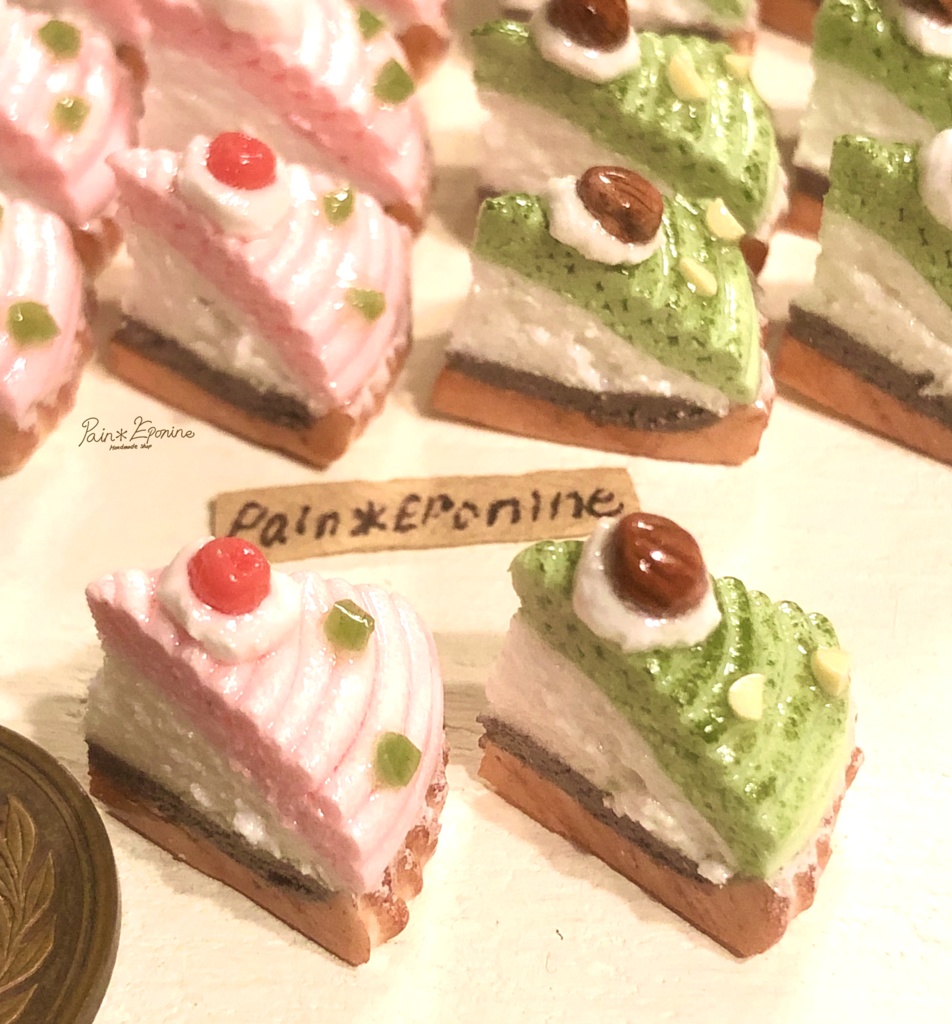 【ミニチュア】桜と抹茶のモンブランタルト