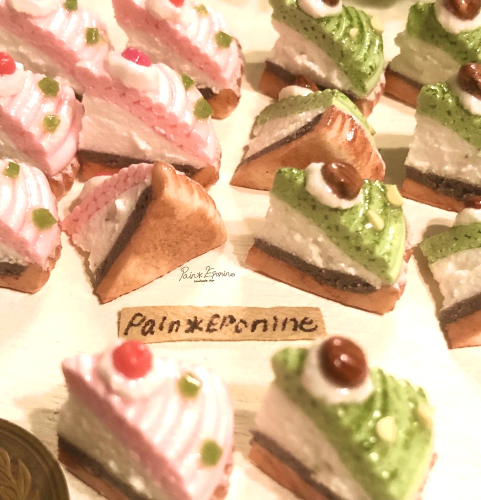 桜と抹茶のモンブランタルトイヤリング