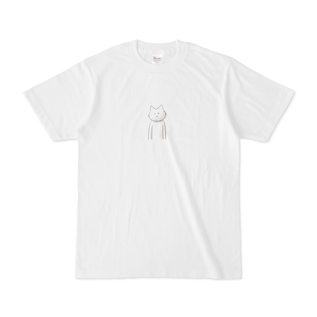 何かを見た猫Tシャツ