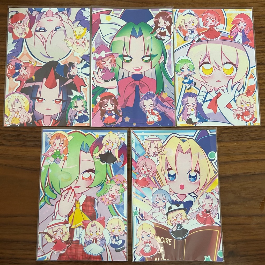 東方旧作ポストカード 5種類セット