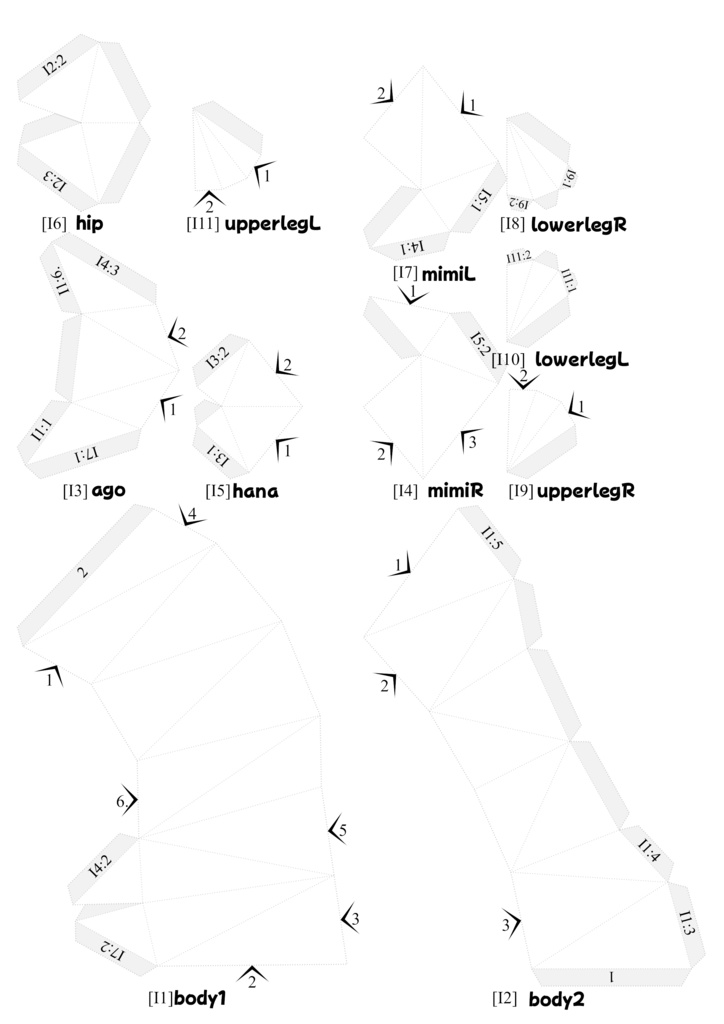 「64Akyo」ペーパークラフト型紙