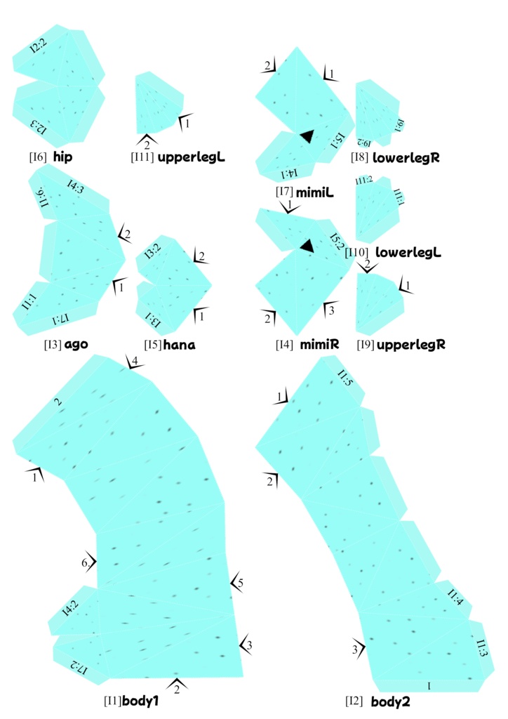 「64Akyo」ペーパークラフト型紙