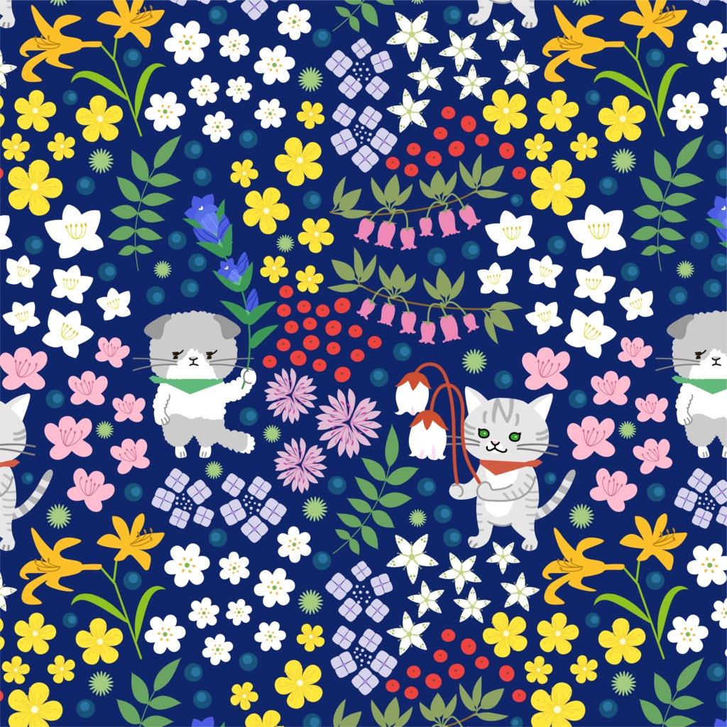 花畑のナナとスー【手帳型Androidカバー 】