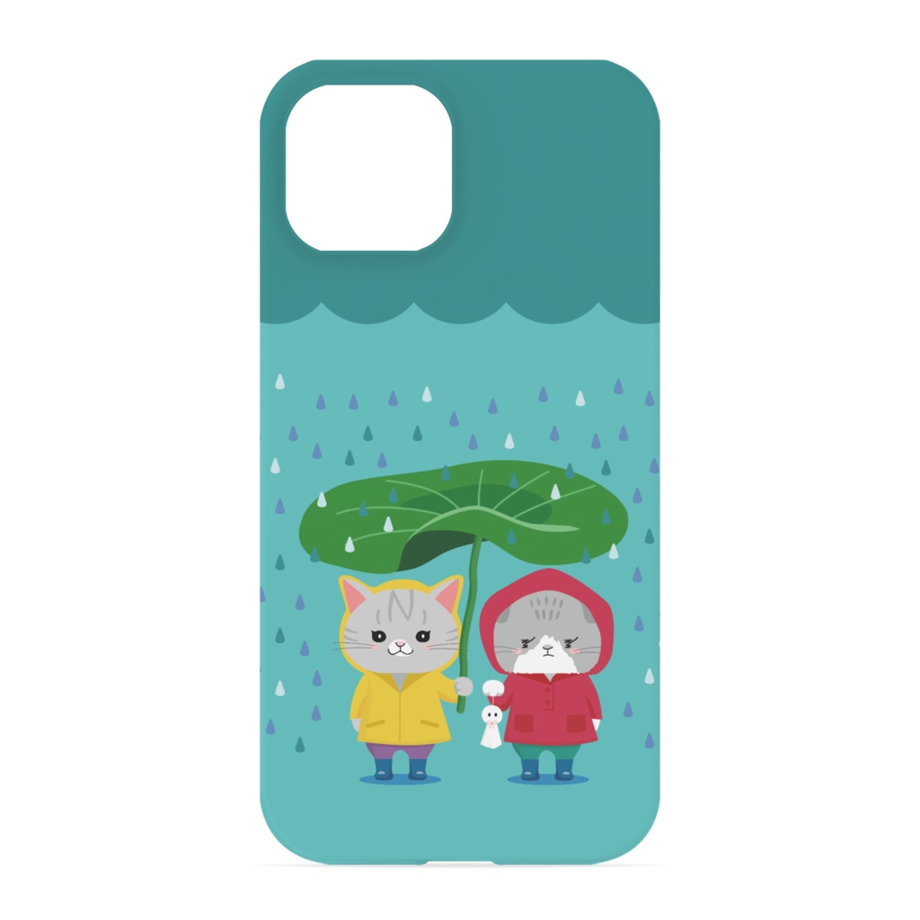 雨の日のナナとスー【iPhoneケース - 正面印刷のみ】